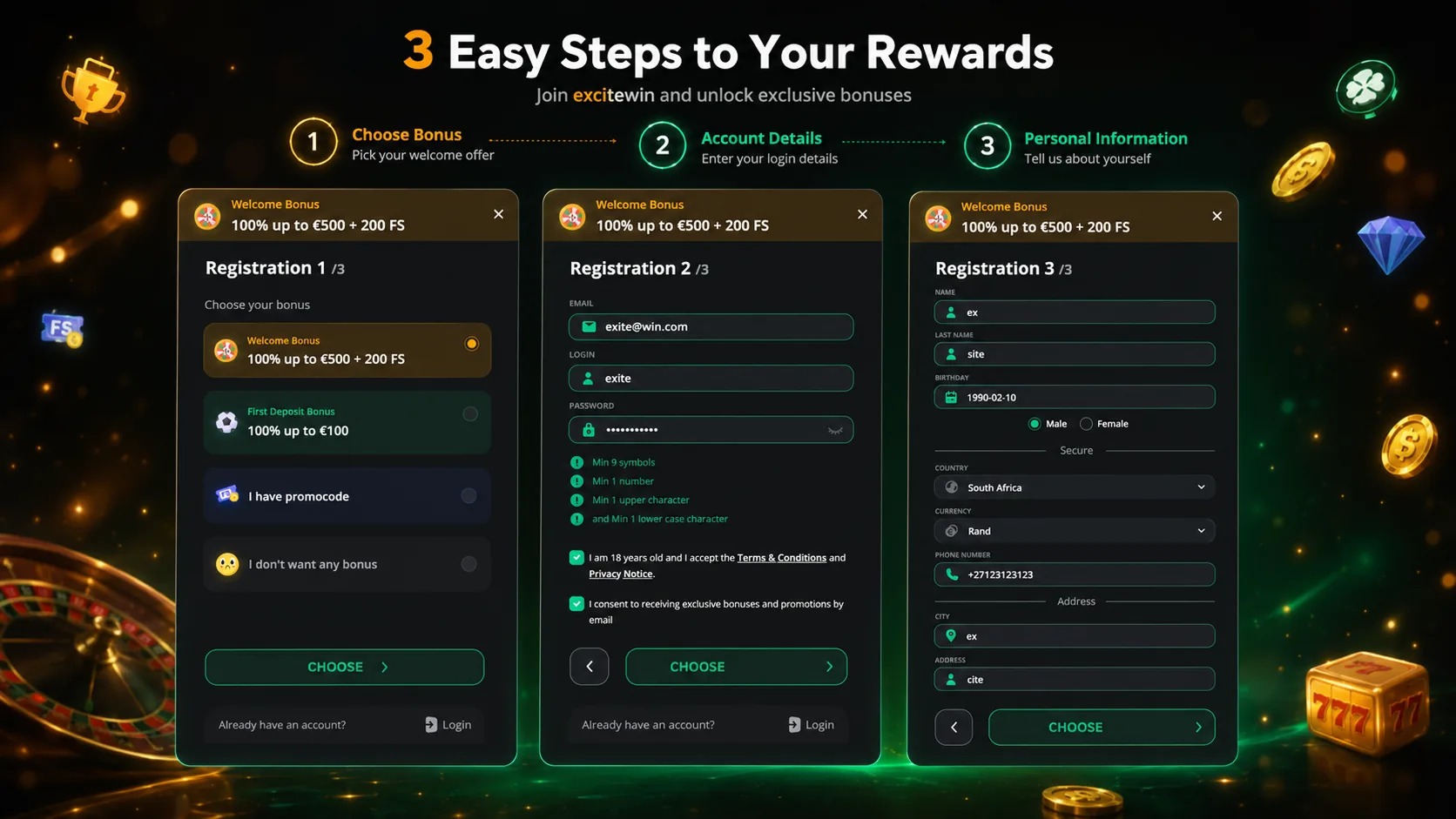 ExciteWin registration steps on desktop